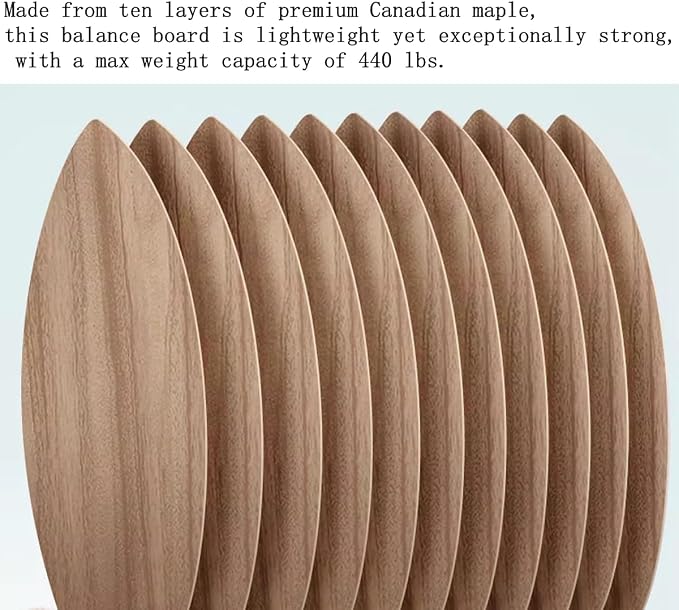 Balance Board Indoor Surfboard Surf Style Home Fitness with Wheel for Exercise, Athletic Training and Board Sports - Fun Workout Equipment For Balance, Stability and Improving Core Strength