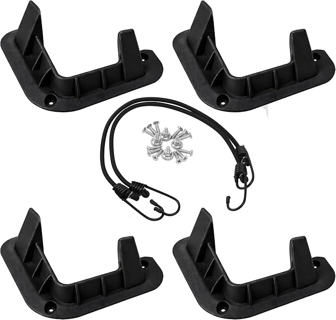 Boat Cooler Mounting Kits Universal Cooler Tie Down,Fits Most Brands,Removable Cooler Mounting kit,Include 4 Corner Pieces, 2 Quick-Connect Stretch Straps (4 Pack)