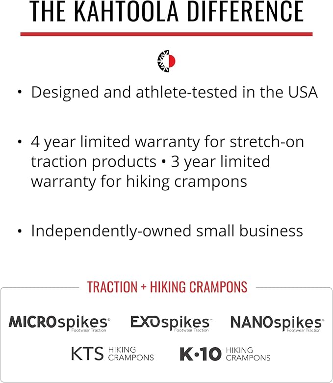 Kahtoola 1st Gen NANOspikes Footwear Traction for ICY Winter Road Running & Walking