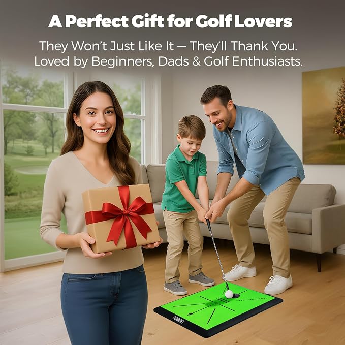 High-Precision Golf Hitting Mat – Practice Mat with Swing Path Feedback & Impact Detection – Indoor/Outdoor Use – Golf Swing Trainer for Home Training – Gift for Golfers, Beginners & Pros