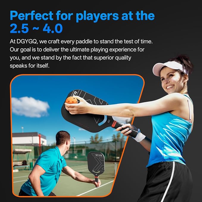 DGYGQ Pickleball Paddles with Polypropylene Honeycomb Core, T700SC Power Carbon Fiber Pickleball Paddle, Increased Power for Ultimate Spin & Consistency