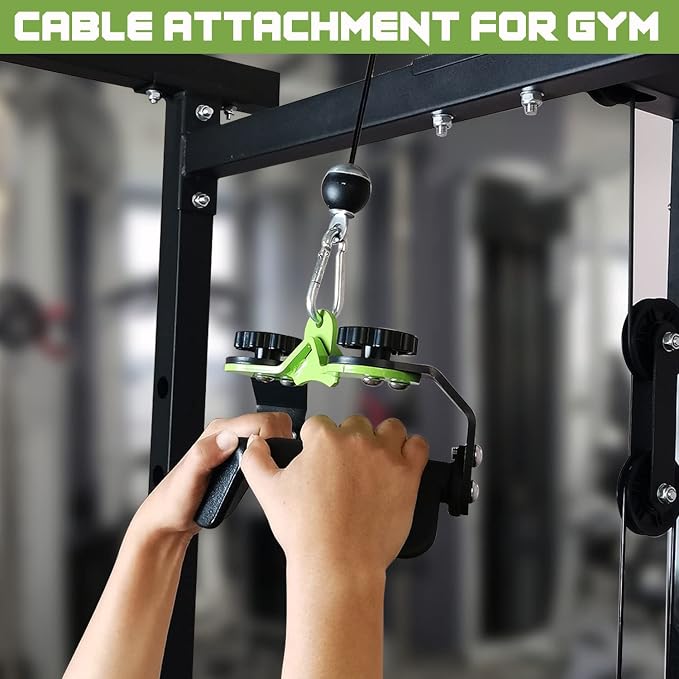 Adjustable Lat Pull down Bar, Cable Machine Attachments for Gym, Home Gym Fitness T-bar Row Pulldown Attachments, Lat Pull Down Machine Wide Grip Neutral Grip Handle