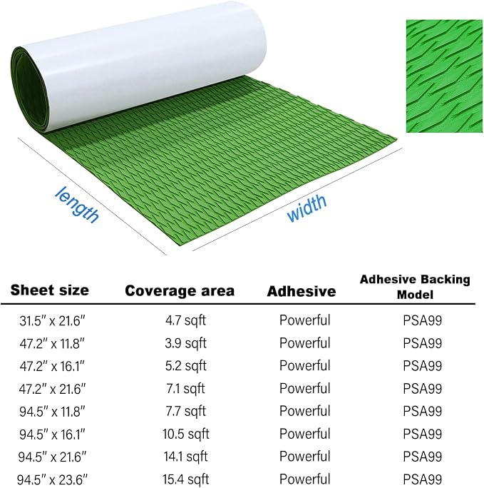 HZshark EVA Foam Boat Decking Sheet Universal DIY Surfboard Traction Pad Non-Slip Grip Mat Trimmable Sheet for Kayak RV Yacht Pool Skateboard Skimboard Step Green Yellow Orange Blue Dark Grey Black