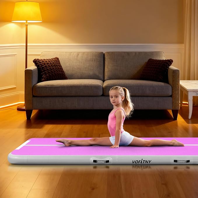 VOFiTNY All Purpose Gymnastics Mat 6.6/10/13/16/20 ft Sturdy Inflatable Tumble Track for Home/Gym