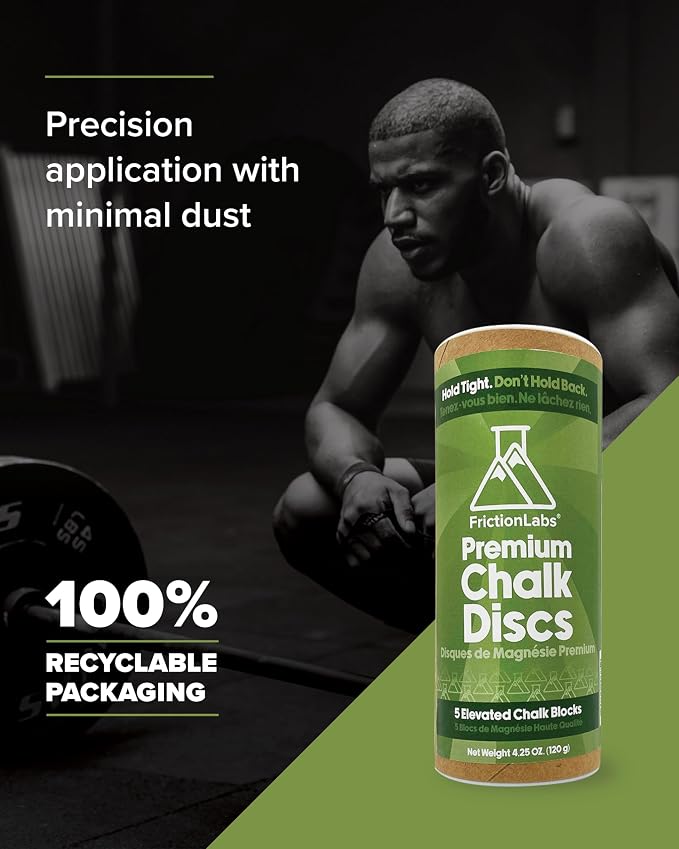 Friction Labs Bundle - Includes 2.2 oz Magic Chalk Ball + 5 Individual Gym Chalk Discs - Ideal for Rock Climbing, Bouldering, Weightlifting, Gymnastics, and Indoor or Outdoor Training