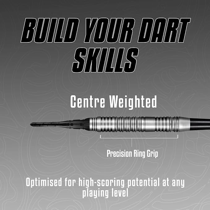 Shot! Darts Soft Tip TOA, 70% Tungsten Barrels, Center Weighted, Pro Throwing Darts for Maximum Aerodynamics Handcrafted Professional Dart Set and Flights Made in New Zealand, Plastic Tip Bar Darts