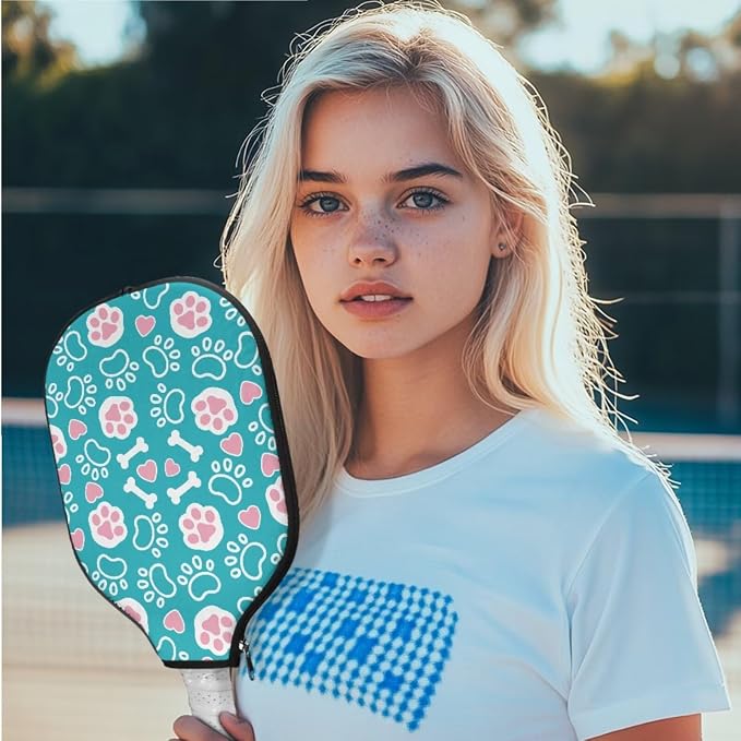 Pickleball Paddle Covers, Fits Standard Pickleball Racquets, Durable Zippered Paddle Cover Universal 8.6 x 11.4Inch