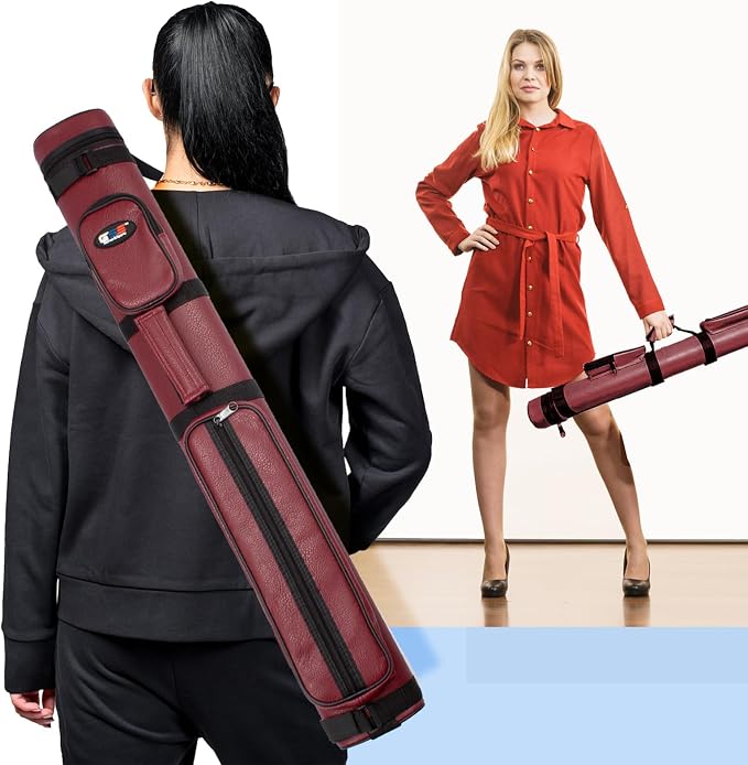 GSE Games & Sports Expert 2x2 Deluxe Hard Billiard Pool Cue Stick Carrying Case, Billiard Cue Case, Billiards Accessories (Several Colors Available)