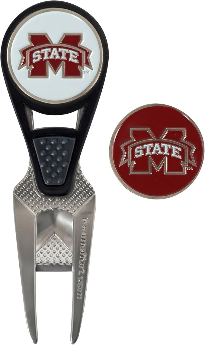 Team Effort Collegiate CVX Ball Mark Repair Tool & 2 Ball Markers