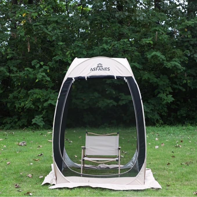 ASFANES Portable Pop Up Mosquito Screen Tent, Instant Screen Canopy with Removable Camping Mat for Patio, Automatic Outdoor Camping Tent, Square