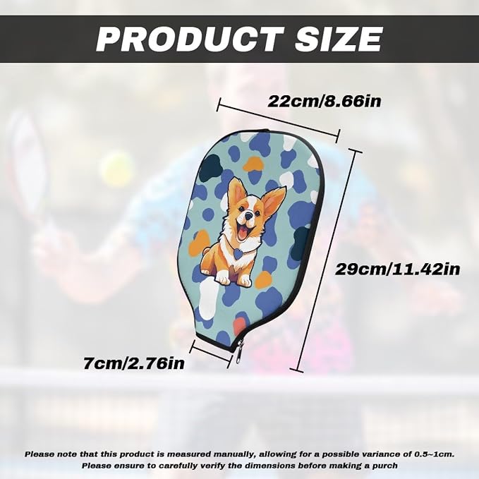 Blue Camo Corgi Pattern Print Pickleball Paddle Covers Only Paddles Holder Sleeve Fits Most Rackets
