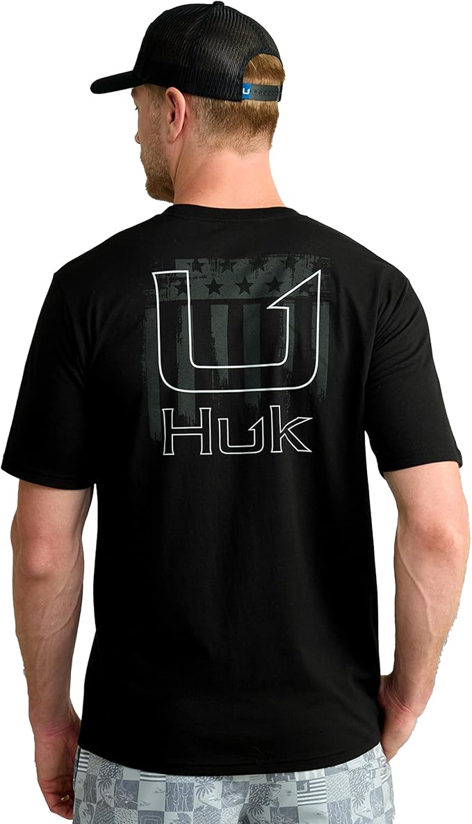 HUK Mens Performance Fishing Logo Tee, Short Sleeve T-Shirt for Men