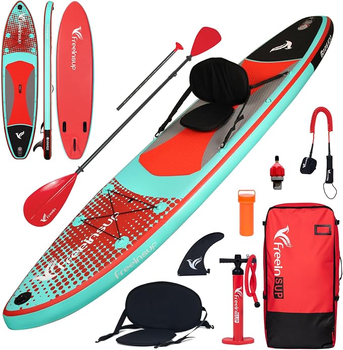 Freein SUP Inflatable Stand Up Paddle Board with Kayak Seat,Paddle Boards for Adults 10'/10'6”/11', Accessories sup Pump Adaptor,sup Kayak Paddle