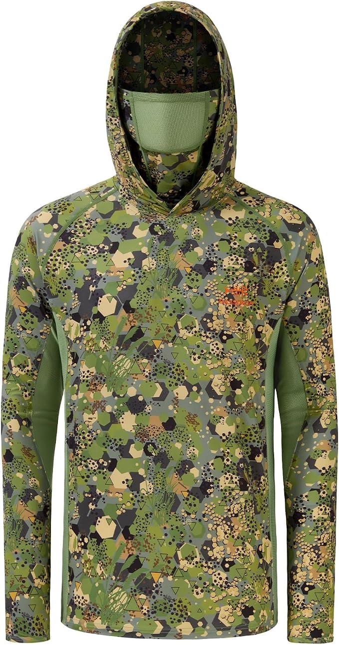 BASSDASH Men's UPF 50+ Camo Long Sleeve Hunting Fishing Hoodie Shirt