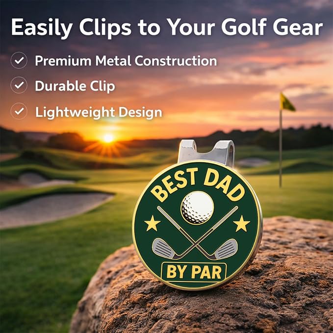Ball Stamp Best Dad By Par and Hat Clip Marker Best Dad By Par- Bundle