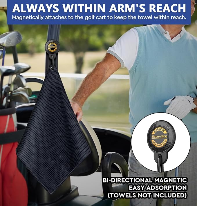 Water Telescopic Golf Ball Retriever and Magnetic Clip for Golf Towel
