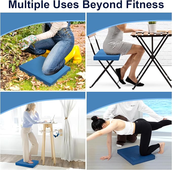 StrongTek Balance & Support Kit – 2 Foam Pads + Yoga Wedge Blocks for Rehab, Squats, and Stability