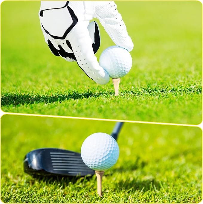 Vinsot 500 Pcs Wooden 3-1/4 Inch Golf Tees Colorful Long Golf Tees Bulk Unbreakable Durable Reduce Friction Side Spin More Stable