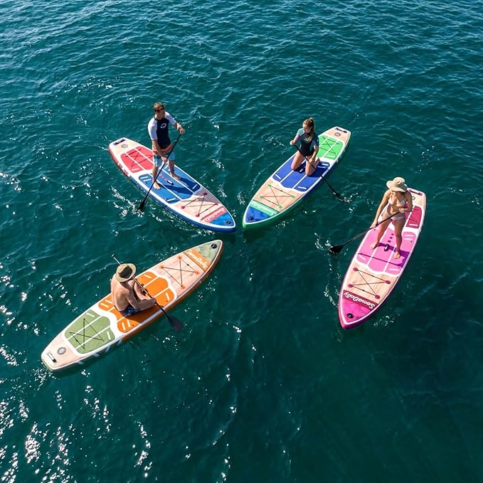 Inflatable Stand Up Paddle Board - Ultra Stable Wide Paddle Boards of All Skill Levels, Full-Color Gradient Design, Anti-Slip EVA Deck with Premium Accessories