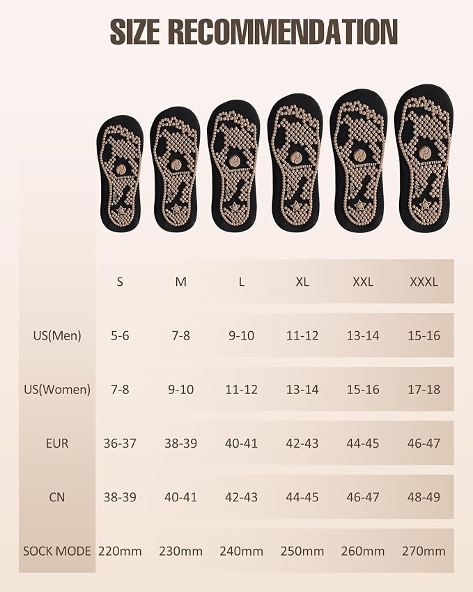 Acupressure Socks Reflexology Foot Massage for Women Men Acupuncture Socks with Pressure Point, Gifts for Busy Mom Elders Massaging Convenient and Efficient Size 17-18