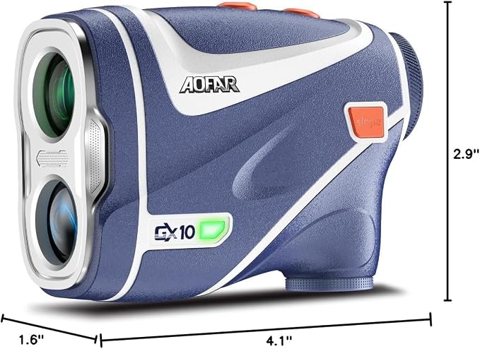 AOFAR GX10 Golf Rangefinder with Exclusive Auto RED Display Adjustment, Max N52 Magnet for Absorbing Anywhere, Independent Slope Switch Button with Indicator Light, Full Accessories, IPX4 Waterproof