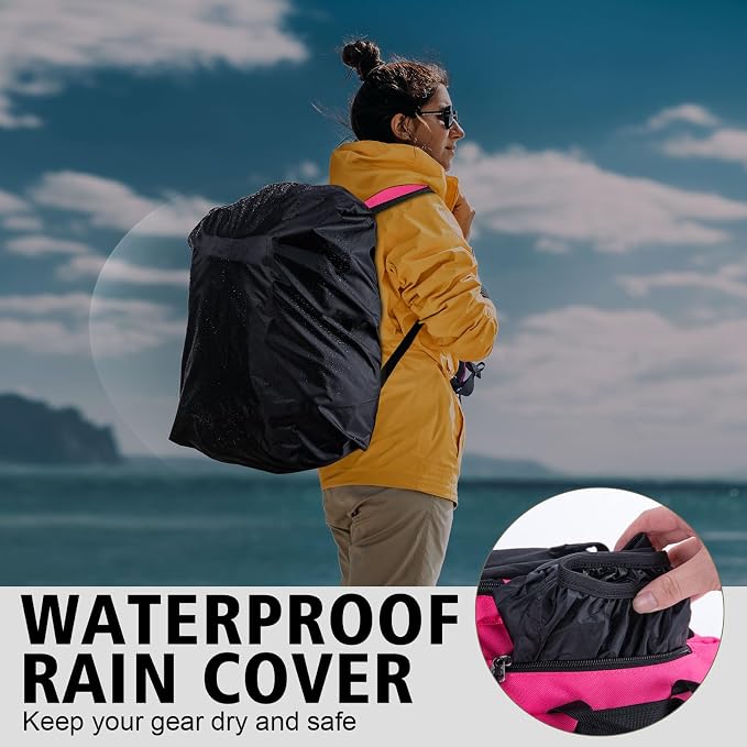 Goture Fishing Backpack with 4 Tackle Boxes,900D Water-Resistant Tackle Backpack with Rod Holders,45L Large Fishing Bag Storage Gear Tackle Bag with Rain Cover,Bottle Holder for Travel Camping Hiking