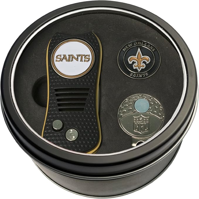 Team Golf NFL Gift Set Switchblade Divot Tool, Cap Clip, & 2 Double-Sided Enamel Ball Markers, Patented Design, Less Damage to Greens, Switchblade Mechanism