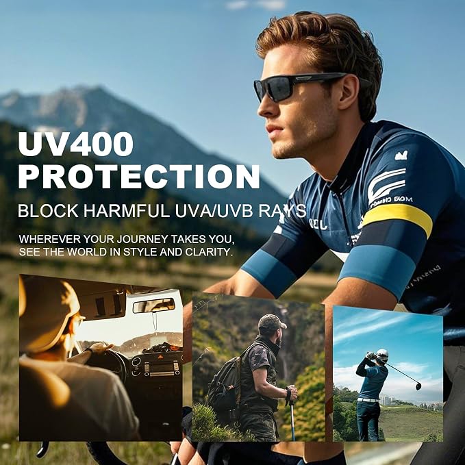 Missfive 2-Pack Mens Ultimate Bifocal Sunglasses with Readers Built In Sporty Upgraded Wrap Frame, UV400 Protection Driving & Reading Glasses for Outdoor Activities 3.5x
