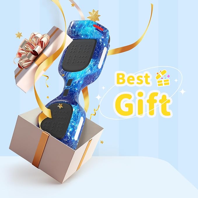 SIMATE 6.5" Bluetooth Scooter, LED Lights & APP & Music Speaker, Long Battery Life, Gifts for Kids & Adults & Girls & Boys, for All Ages