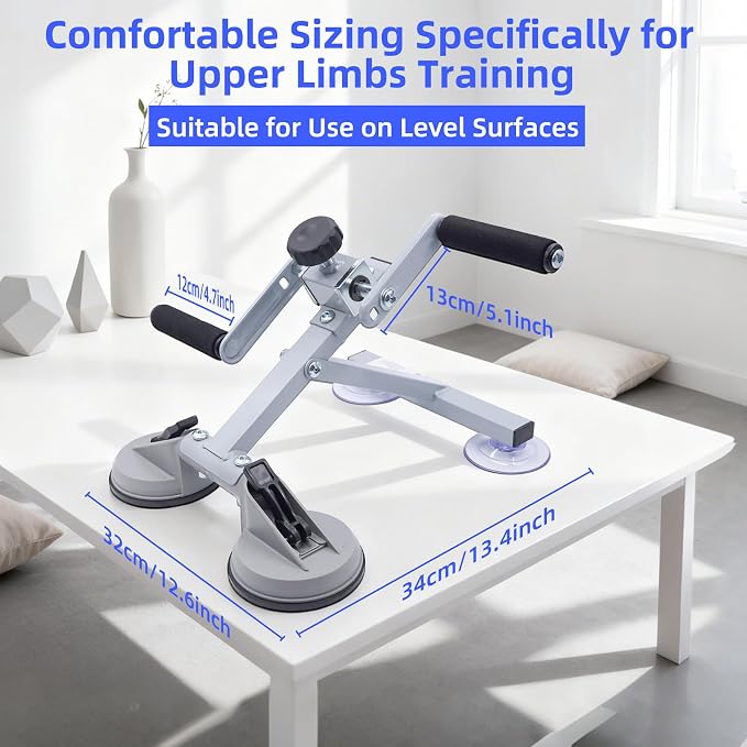 Arm Bike for Physical Therapy Table Top, 3 Training Modes Hand Bike Exerciser, Adjustable Resistance, Strong Suction Base, Portable Upper-Body Pedal Trainer for Seniors(with A Finger Rehab Gloves)