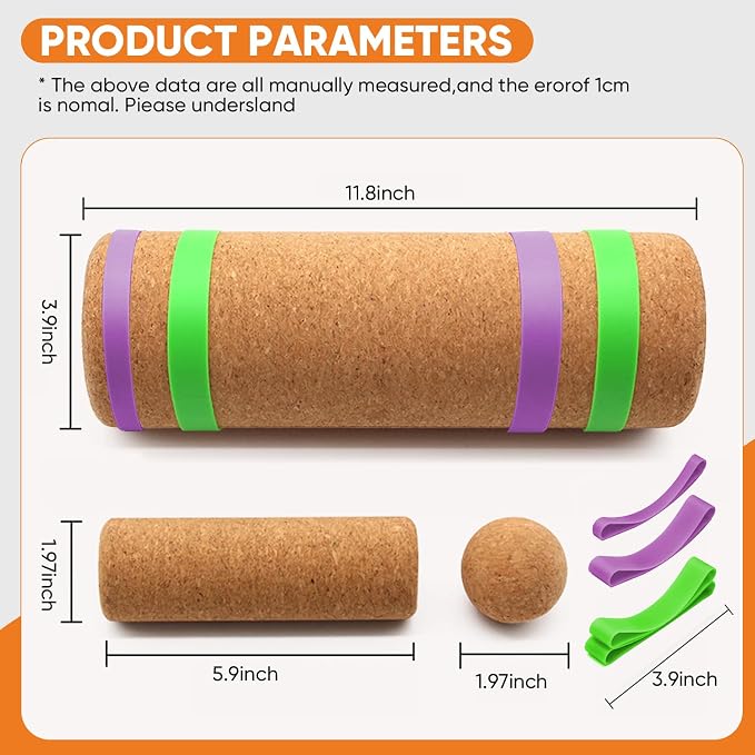 Cork Balance Board,Foot Balance Cork Roller,Premium 4-in-1 Foot & Ankle Strengthener Kit.Portable Design Balance Trainer Kit for Improve Foot Health & Function,Prevent Falls