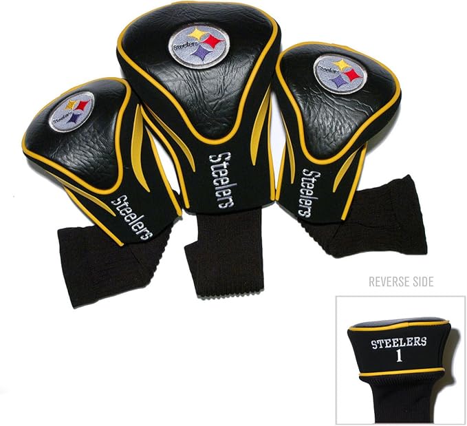 Team Golf NFL Cincinnati Bengals Contour Golf Club Headcovers (3 Count) Numbered 1, 3, & X, Fits Oversized Drivers, Utility, Rescue & Fairway Clubs, Velour Lined for Extra Club Protection