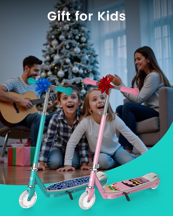 Gyroor KS2 Kids Electric Scooter – 5 MPH Safe Speed, Foot Sensor Start, LED Lights, Adjustable Handlebar, 2 Hr Fast Charge, UL2272 Certified, Ages 6–12, 121 lb Max Load