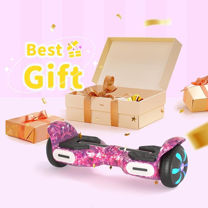 SIMATE 6.5" Scooter, Bluetooth Music Speaker and LED Light, Top 8.5mph & 8.5 Miles Range Power by Dual 250W Motor, Gifts for Kids Adults Boys, for All Ages