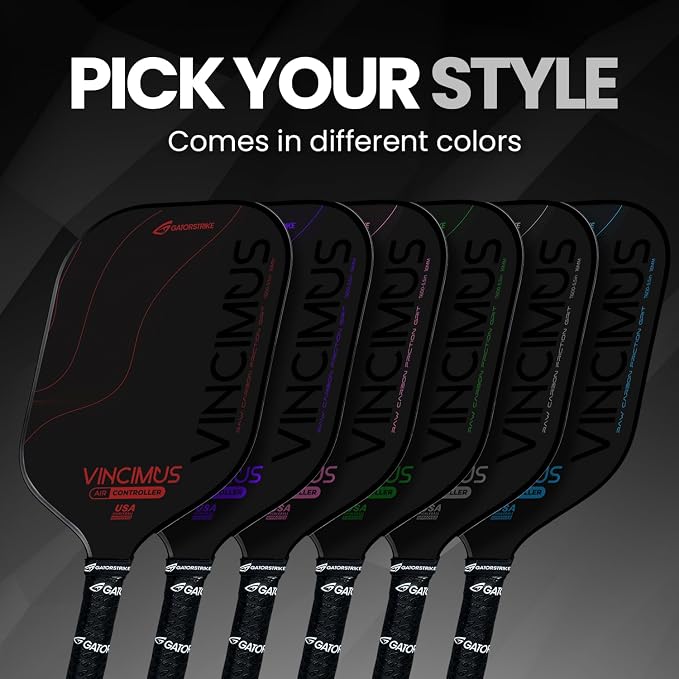 GATORSTRIKE Vincimus Air Controller T600 Pickleball Paddle, T600 Carbon Fiber Pickleball Paddle with Enhance PP Honeycomb 16mm Core, 8.1oz with GatorGrit Face