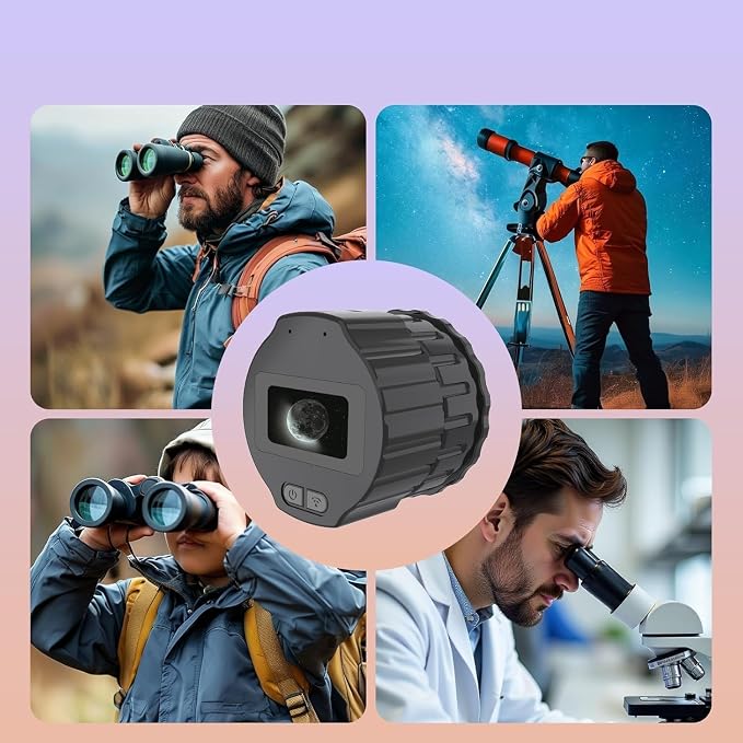 64GB Digital Eyepiece Telescope Camera: 2K Video Recording & WiFi Telescope Microscope Accessory, 25-50mm Eyepiece Adapter, Screen Support, App Control, Perfect for Astrophotography, Birds Watching