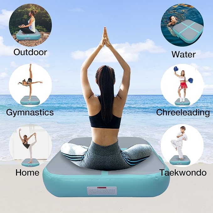 Gymnastics Air Roller Air Barrel Inflatable Tumbling Mat, Tumble Track Backhandspring Mat Gymnastic Equipment with Pump for Yoga Training Cheerleading Home Use