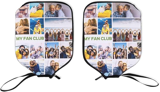 Getname Necklace Personalized Pickleball Paddle Cover with Custom Photo Collage and Text - Protective Pickleball Paddle Case with Zipper for Pickleball Racket for Husband Dad Grandpa Men Gifts