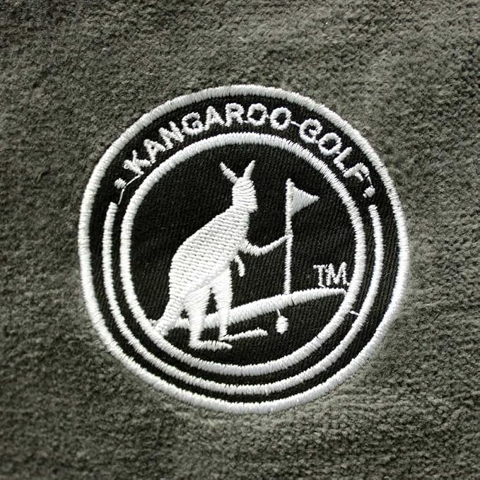 The Original Kangaroo Golf Towel – Premium French Terry Golf Towel with Built-in Cleaning Pouch, Super Absorbent & Quick Dry (Gray)
