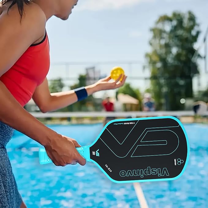 Carbon Fiber Pickleball Paddle USAPA Approved, 16MM T700 Thermoformed Pickleball Paddle with Polypropylene Honeycomb Core, Foam Injected Edges Designed for Ultimate Spin & Consistency