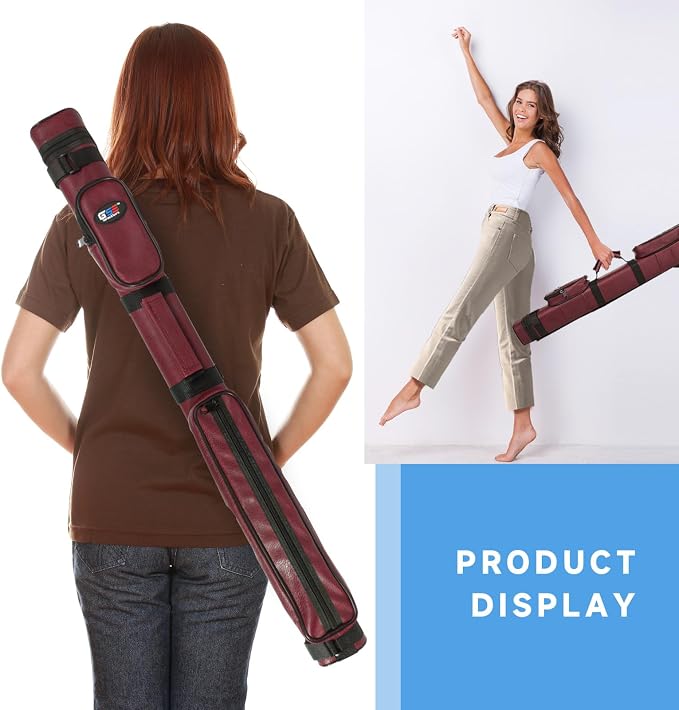 GSE Games & Sports Expert 2x2 Deluxe Hard Billiard Pool Cue Stick Carrying Case, Billiard Cue Case, Billiards Accessories (Several Colors Available)