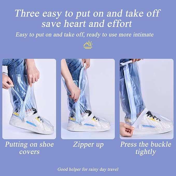 SooGree Waterproof Rain Shoe Covers Men Reusable Foldable Rain Snow Boot Shoe Covers with Reflector Non Slip Shoe Protector for Raining Day,Cycling,Gardening,Fishing,Hiking, Farming