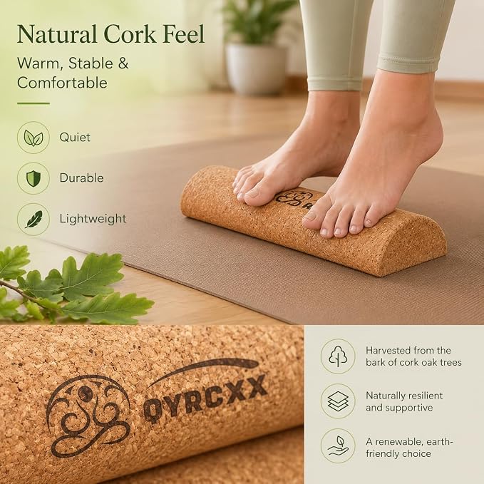 Foot & Ankle Strengthener Kit Cork 4-in-1 Balance Board with Accessories | Foot strength trainer kit, improves balance, ankle stability training, mobility exercise tool, toe resistance bands included