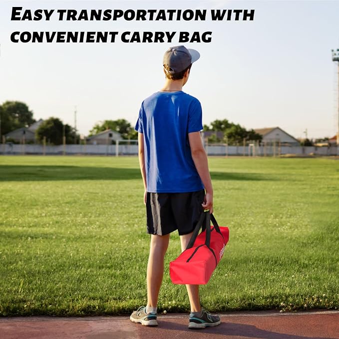 Baseball & Softball Portable Practice Batting Screen, 7-FT I-Screen or L-Screen Pitching Net for Pitcher Protection with Carry Bag and Ground Stakes