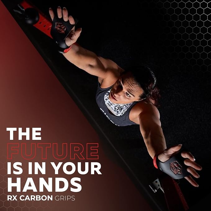 PICSIL - RX Grips | Synthetic Workout & Gymnastics Grips | Ultra-Resistant Carbon Fibre for Cross Training | Helps Prevent Tears & Blisters | Carbon Fibre Material | Use wiht Chalk |