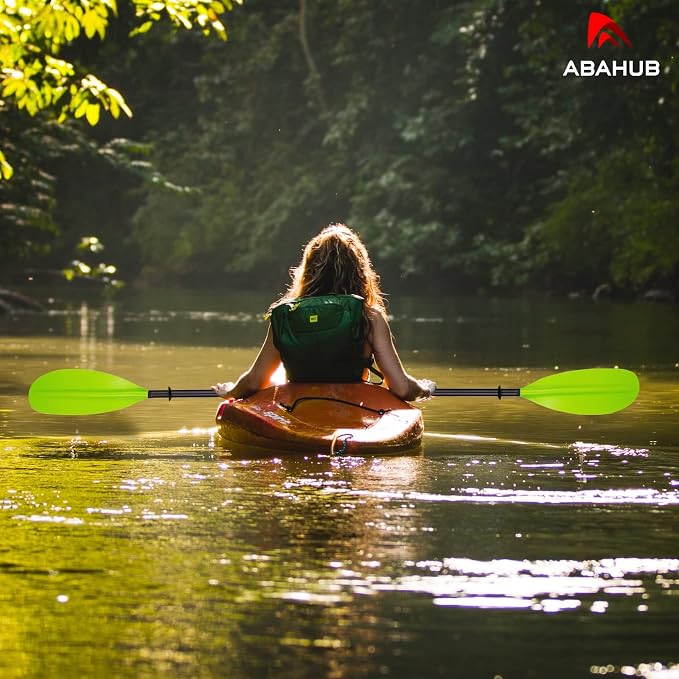 Abahub 1 x Carbon Kayak Paddles, 90.5 Inches Kayaking Oars for Boating, Canoeing with Free Paddle Leash, Carbon Fiber Shaft Black/Blue/Green/Orange/Yellow/White/Red Plastic Blades