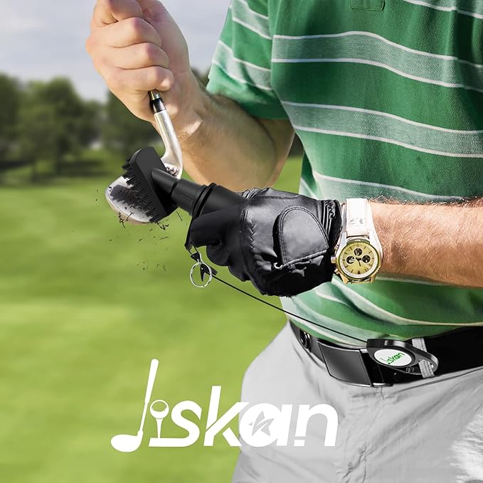 Jiskan Super Golf Clean and Maintenance Kit Includes Golf Club Brush, Club Groove Sharpener, Grip Brush, Golf Towel Set and Care Kit
