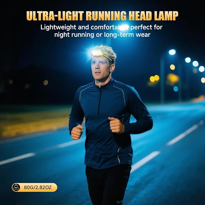 Atdoall Rechargeable LED Headlamp 6 Pack, High Lumen Super Bright Head Lamp with Red Light, Motion Sensor, 5 Modes, 90° Adjustable, Waterproof Lightweight Headlamps for Adult Running, Camping, Fishing