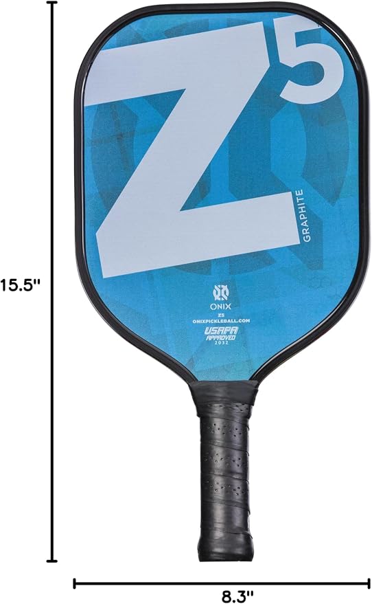 Onix Graphite MOD Z5 Carbon Fiber Pickleball Paddle with Wide-Body Shape. Honeycomb Core, Graphite Face & Cushion Comfort Pickleball Paddle Grip