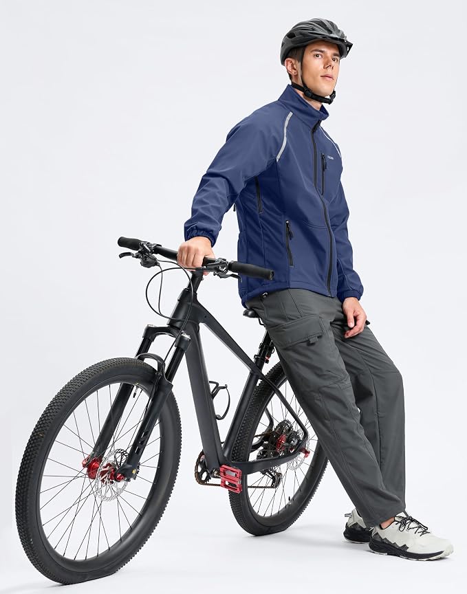 Bikewa Men's Winter Cycling Jackets Thermal Warm Water Resistant Bike Running Windproof Jacket